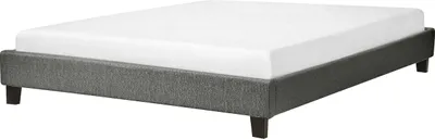 Obrázok produktu pre BELIANI Posteľ sivá látkové čalúnenie 160 x 200 cm rám bez čela lamelový rošt moderný štýl spálňa
