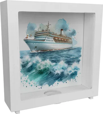 Produktbild von Kreuzfahrtschiff Rahmen Spardose aus Holz