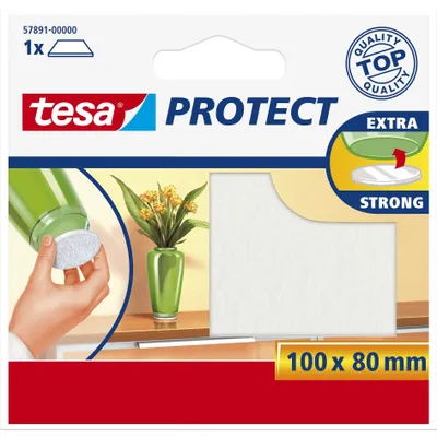Imagen del producto de tesa 57891-00000-01, deslizador de fieltro protector, color blanco, dimensiones: 100 x 80 mm (alto)
