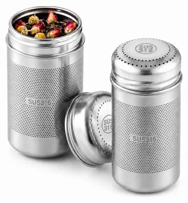 Edelstahl-Fruchtinfuser & Teesieb, 2 Stück, BPA-frei, spülmaschinengeeignet