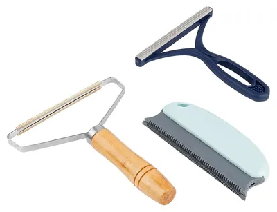 Fusselbürste 3er-Set, Tierhaarentferner, tragbar, für Kleidung & Teppiche