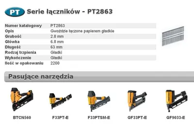 Image de Bostitch gwoździe pt 33` 2,8 x 63mm 2200 szt.