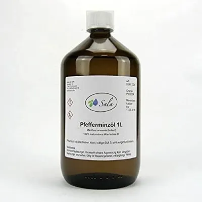 Produktbild von Pfefferminzöl 1000 ml in Glasflasche