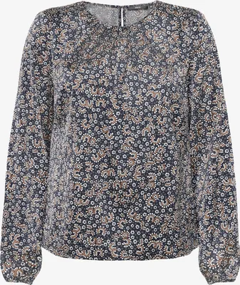 Produktbild von Zero Damen Langarm-Bluse aus Satin mit Blumenmuster