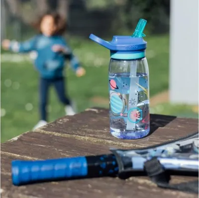Image de Quokka Kids Glow, Bouteille en plastique avec paille Space, 580ml, 40282