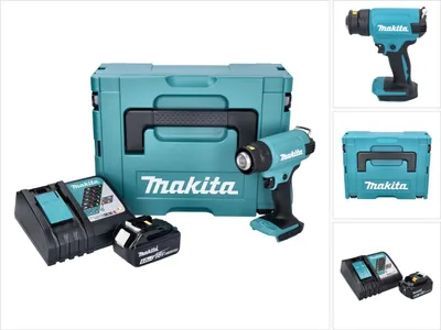 Produktbild von Makita DHG 180 RG1J Akku Heißluftgebläse 18 V 550 °C + 1x Akku 6,0 Ah + Ladegerät + Makpac
