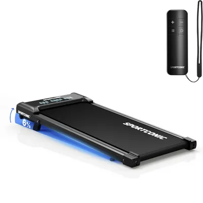 Obrázok produktu pre Sportconic Walking Pad bežecký pás na chôdzu pre domov & kanceláriu – tichý, s 6 % sklonom, úsporný, LED displej