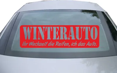 Produktbild von Indigos UG - Aufkleber Heckscheibe & Motorklappe DE2045 - rot - 600x171 mm - Winterauto - Auto Scheiben Fenster Heckklappe Tuning Racing JDM - Die cut