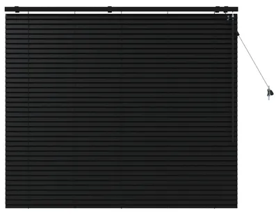 Zdjęcie produktu dla vidaXL Żaluzja, czarna, 140 x 130 cm, 35 mm, wykonana z litego drewna paulowni
