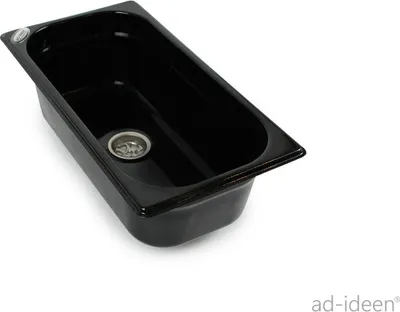 Immagine prodotto di Lavello in acciaio inox Lavandino da campeggio + scarico 325 x 176 x 100 mm Nero