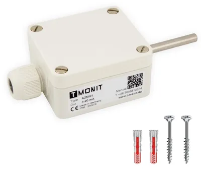 Temperaturtransmitter 4-20 mA/0-10 V, PT1000, IP65, -50 bis +80 °C