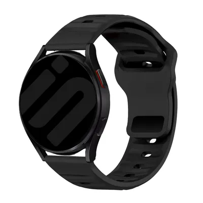 Obrázek produktu pro Strap-it Outdoorový silikonový řemínek pro chytré hodinky 22 mm – Vhodné pro Galaxy Watch 7 (40 a 44 mm) / 6 (Classic) / 5 (Pro) / 4 (Classic) / 3 41 mm / Watch 1 42 mm / Active / FE / Gear Sport – Černá