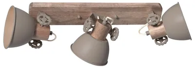 Zdjęcie produktu dla Mexlite - reflektor - Gearwood - kremowy - drewno metal - reflektor natynkowy - E27 - 2133TA