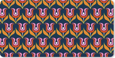 Produktbild von MuchoWow® Mauspad Mousepad Retro - Tulpe - Abstrakt - Design 60x30 cm - Mousepads - Maus Mat - Pad - Mausunterlage - Nachhaltig