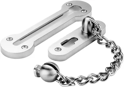 Imagen del producto de Barra de seguridad de acero inoxidable 304, de 3 mm de grosor, con cadena de seguridad, para proteger la puerta principal