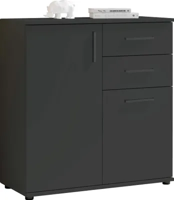 Produktbild von Anthrazit Kommode BC 1040 mit 2 Schubladen, 2 Türen und 1 Einlegeboden