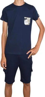 Produktbild von BEZLIT Jungen Sommer Set T-Shirt und Cargo Shorts Navy / Navy 116/122