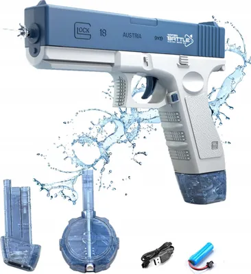 Immagine prodotto di Lolex | Pistola elettrica ad acqua automatica - 350 G - 2 caricatori - Cavo di ricarica Usb - 16 X 20 X 5 Cm