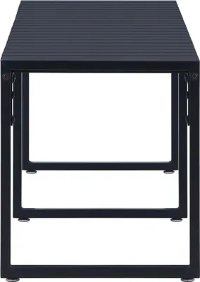 Zdjęcie produktu dla vidaXL Ławka ogrodowa 180 cm PS czarna - Ławki ogrodowe