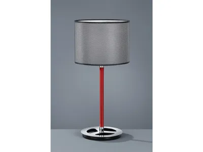 Produktbild von Tischleuchte STRATOS, E27-Sockel, Höhe 50 cm, Chrom/Schwarz/Rot