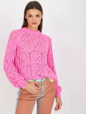 Zdjęcie produktu dla Rue Paris Damski sweter klasyczny Ganiedamor różowy Uniwersalny