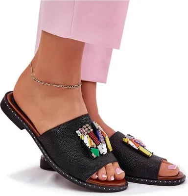 Produktbild von Damen Sandalen mit flachem Absatz und Dekoration schwarz Clelione 41