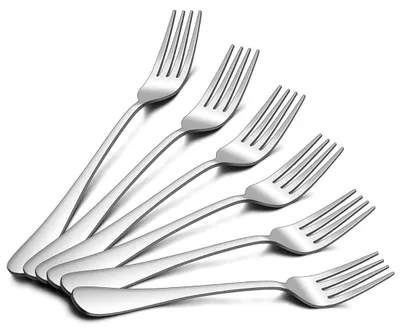 Edelstahl-Essgabeln, Set mit 6, spiegelpoliert, spülmaschinengeeignet