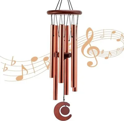 Immagine prodotto di Campanella eolica da esterno da 32 pollici con note profonde (oro rosa, 81 cm)