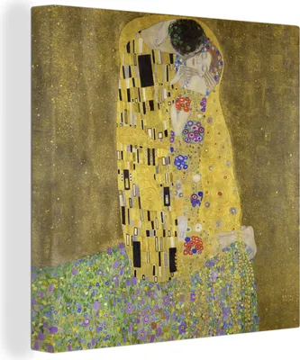 Obrázok produktu pre MuchoWow® - Plátno - Bozk - Gustav Klimt, nástenný obraz, nástenné dekorácie obrazy obývacia izba, 20x20cm