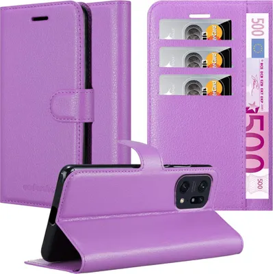 Produktbild von Cadorabo Hülle für Oppo FIND X5 PRO Schutz Hülle in Lila Handyhülle Etui Case Cover Magnetverschluss