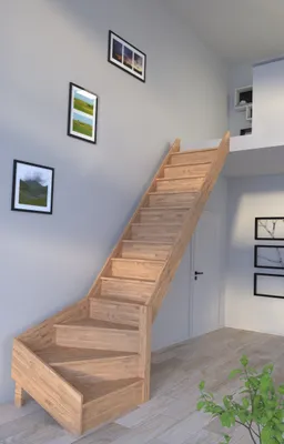Zdjęcie produktu dla Schody drewniane Rhodos w ¼ spiralne prawe - dębowe - bez balustrady - z podstopnicami