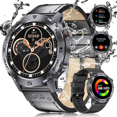 Produktbild von ESFOE Militär-Smartwatch für Herren, 1,43 Zoll 100 Sportmodi, 5 ATM wasserdicht