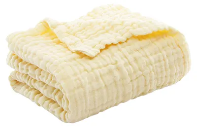 Produktbild von Sommerliche Musselindecke, atmungsaktiv, einfarbig, kuschelige Musselindecke für Bett, Sofa, Reisen und Urlaub