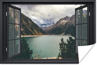 Produktbild von MuchoWow® Poster Aussicht - Berg - See 120x80 cm - Bilder
