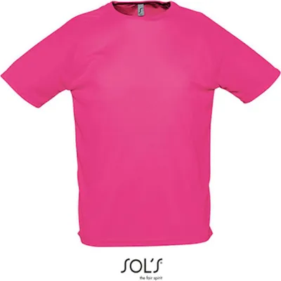 Produktbild von SOLs 11939 | Herren Raglan Sports T-Shirt - Farbe: Neon Pink - Größe: XXS