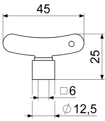 Image de Serrures et raccords : Clé à douille DN15, 1/2", carré de 6 mm, nickelée