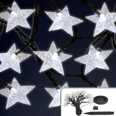 Image de Guirlande lumineuse solaire avec 24 LED étoiles Éclairage de Noël Éclairage extérieur Déco