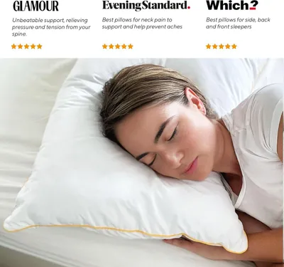 Imagen del producto de Almohada ajustable, suave, de 3 capas, de 40x60 cm, ideal para personas que duermen de lado, boca arriba o boca abajo