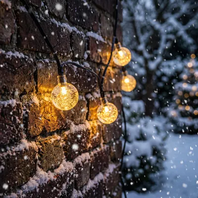 Produktbild von esotec Solar Lichterkette BubbleBalls mit 30 warmweißen LEDs 102176, KI-generiertes Bild