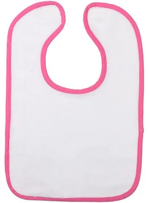 Image de ARTG - Bavoir « Babiezz All-Over » pour bébé, coton, polyester, sublimation LT6142 (taille unique) (blanc/rose)