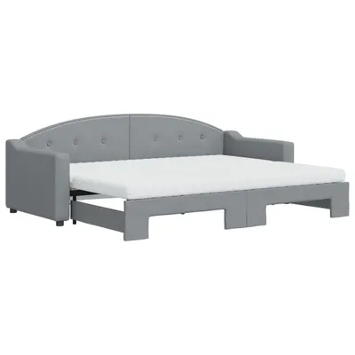 Immagine prodotto di vidaXL Divano letto estraibile con materasso Grigio chiaro 80x200 cm Tessuto