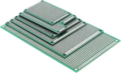Produktbild von Doppelseitige PCB-Lochrasterplatten Set (grün) - Rastermaß 2.54 mm