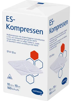 Image de Compresses Es non stériles 10x10 cm 12 plis 100 pces