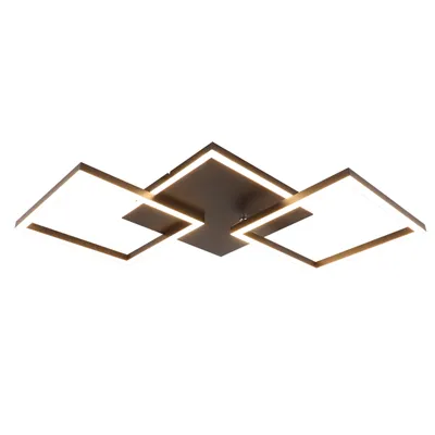 Produktbild von ZMH Deckenlampe LED Deckenleuchte Wohnzimmer 32W Dimmbar Wohnzimmerlampe Modern Design Schwarz Küchenlampe mit Fernbedienung Schlafzimmerlampe Flur Metall Deckenleuchten für Küche Esszimmer