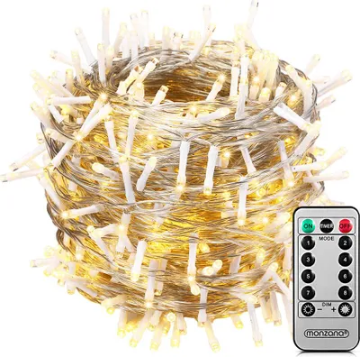 Produktbild von MONZANA® 400 LED Lichterkette 40m mit Fernbedienung Timer Innen Außen 8 Modi Dimmbar IP44 Wetterfest Stecker Weihnachten Weihnachtsbeleuchtung Warmweiß