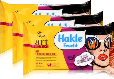 Produktbild von Hakle Feucht art Edition 42 Blatt - Feuchttücher, Toilettenpapier (3er Pack)