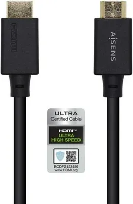 Produktbild von AISENS A150-0421, 1 m, HDMI Typ A (Standard), HDMI Typ A (Standard), 3D, 48 Gbit/s, Schwarz