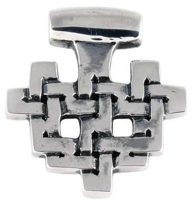 Produktbild von Wikinger Anhänger Haithabu 925er Silber Knotenmuster Kreuz 2,8cm