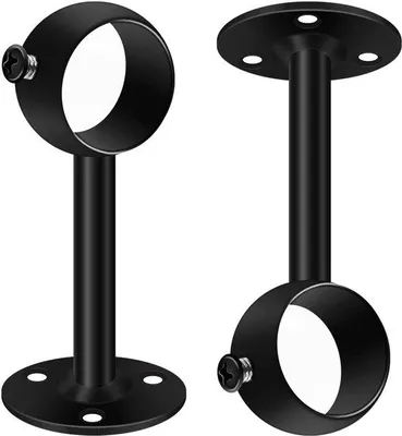 Immagine prodotto di Azomor: supporti da soffitto e da parete in metallo nero per bastoni per tende e appendiabiti