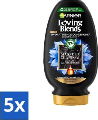 Produktbild von Garnier Loving Blends Magnetischer Aktivkohle-Conditioner, 250 ml - Vorteilspack - 5 Stücke